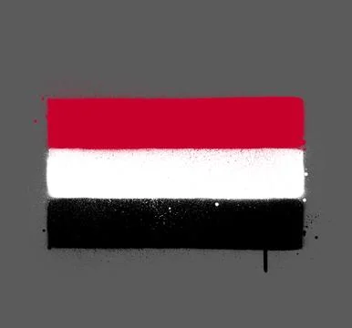 Graffti Yemen flag sprayed over gray Stock Illustration