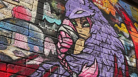Grafitti on brick wall. Stock Footage 23304978