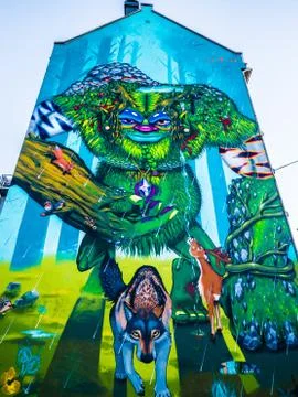 Grafitti Troll in Forrest Stock Photos