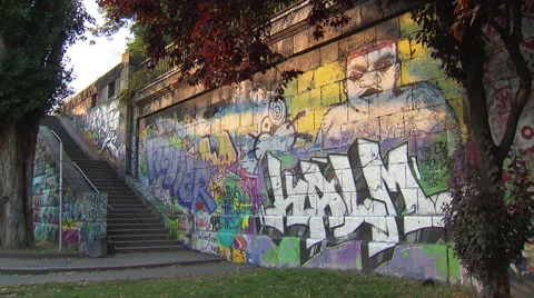 Grafitti on wall in Vienna Video stock 56858029