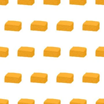 Graham cracker seamless pattern on white background. Stock Illustration