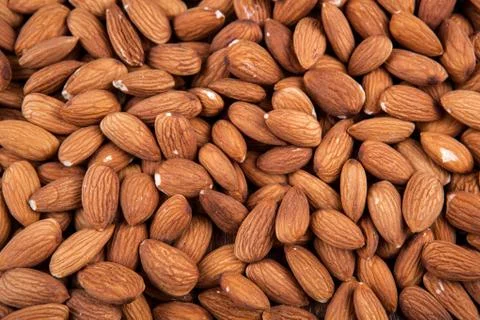 Grain almonds on close up Foto stock