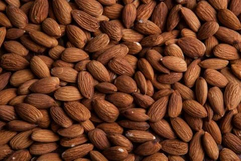 Grain almonds on close up Foto stock