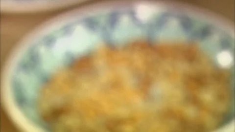 Grain Beetles crawling over spoonful of Breakfast Cereals Video stock 95600565