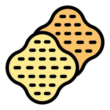 Grain biscuit icon vector flat 스톡 일러스트