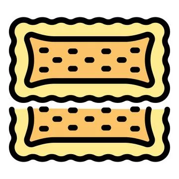 Grain biscuit icon vector flat 스톡 일러스트