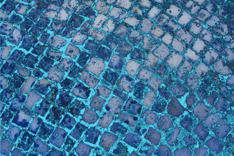 Grain blue paint wall background or texture Stock Photos