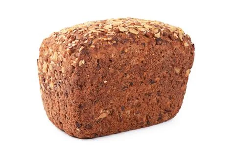 The grain bread isolated on white Stock Photos