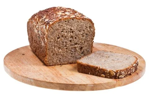 Grain bread loaf and sliced piece Stock Photos
