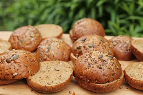 Grain bread in nature. Stock-Fotos