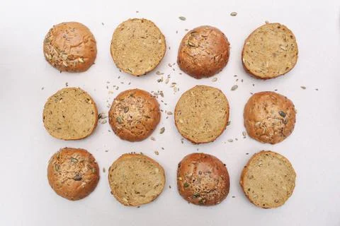 Grain bread with seeds. Stock Photos