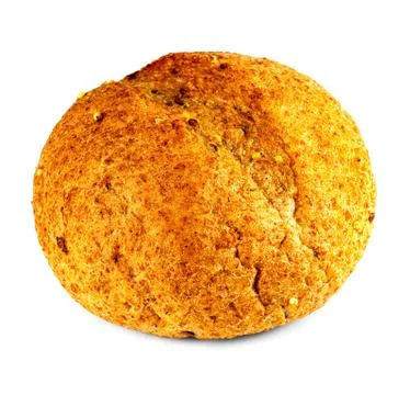 Grain bread on white background Stock Photos