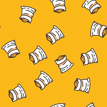 Grain canvas bag wheat vector seamless pattern イラスト素材