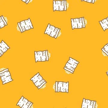 Grain canvas bag wheat vector seamless pattern イラスト素材