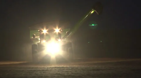 Grain Cart Lights Stock Footage 35602246