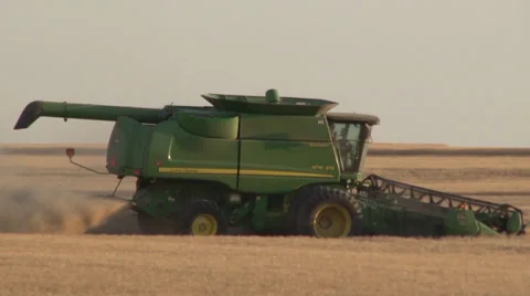 Grain Cart passing Combine Stock Footage 35580925