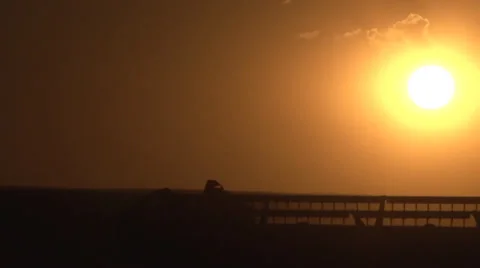 Grain Cart Sunset Stock Footage 35595998