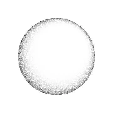 Grain circle gradient. Stippled round shape. Radial stochastic dotwork texture 스톡 일러스트