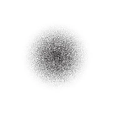 Grain circle gradient. Stippled round shape. Radial stochastic dotwork texture Stock Illustration