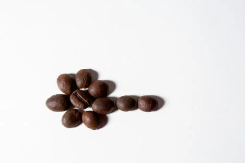 Grain of coffee, beans. White background Stock Photos