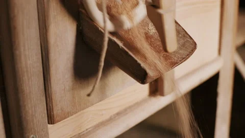 Grain coming out of a flour mill Stock Footage 130336736