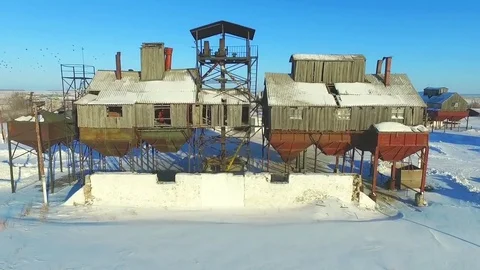Grain construction in industrial zone Stock Footage 71885857