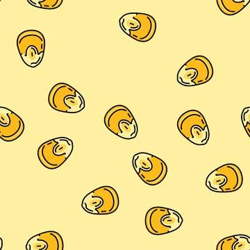 Grain corn yellow vector seamless pattern Stock Illustration