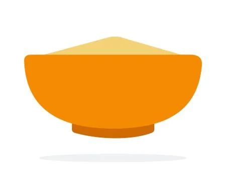 Grain cous cous in an orange dish flat isolated Stock Illustration