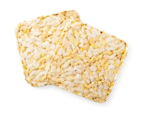Grain crispbreads on a white. The view of the top. Stock Photos