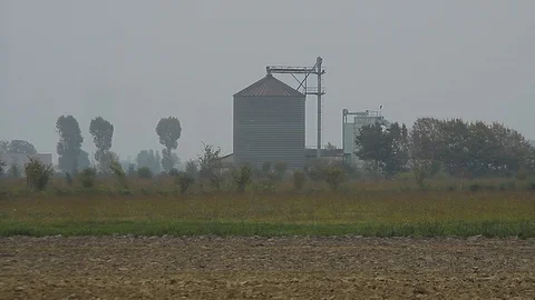Grain dryer industry Stock Footage 119477276