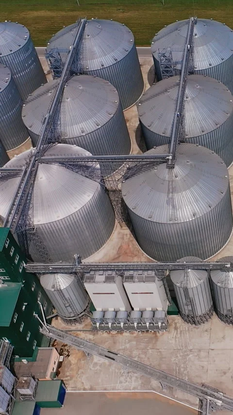 Grain elevator abundant territory in the field. Stock Footage 270220975