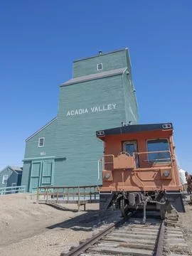 Grain Elevator in Acadia Valley Stock Photos