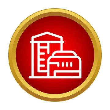 Grain elevator and farm building icon design 库存插图