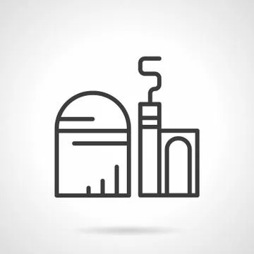 Grain elevator black line vector icon Stock Illustration