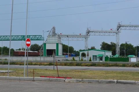 Grain elevator building architecture 库存照片