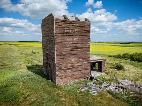 Grain elevator falling apart Stock Photos