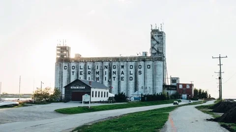 Grain Elevator hyperlapse Stock Footage 75881942