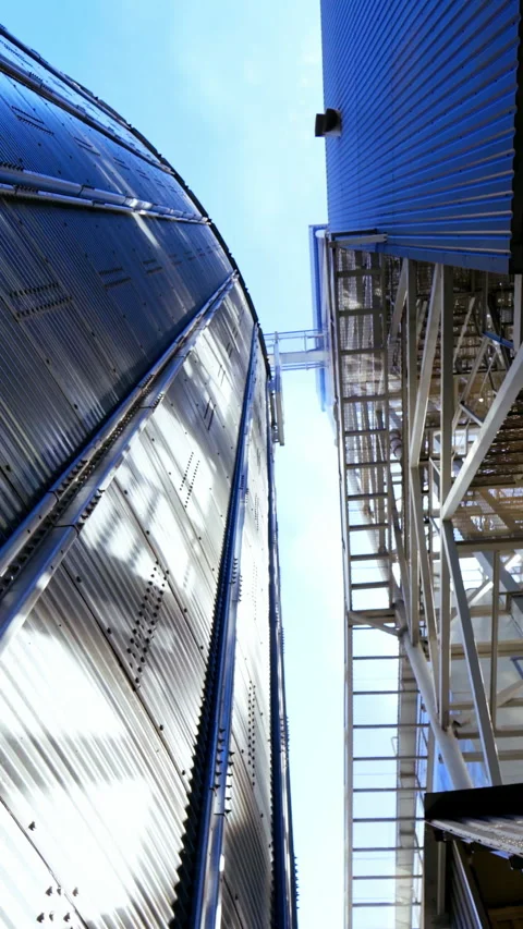 Grain elevator. Industrial granary. Stock Footage 272999442