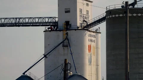 Grain elevator in Lebanon Stock Footage 345530759