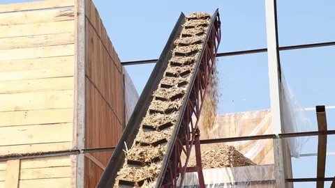 Grain elevator loading silage Stock Footage 74407185