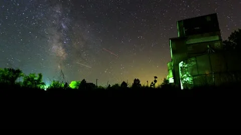 Grain Elevator, Milky Way Vídeo Stock 12177331
