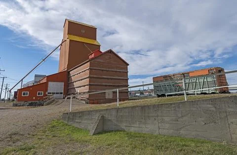 Grain Elevator at Nanton Stock Photos