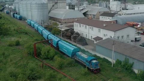 Grain elevator outside Carseland in fall. Stock Footage 230703176