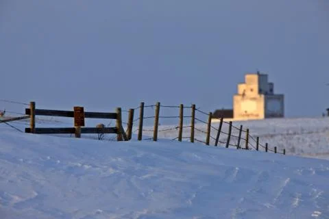Grain Elevator Saskatchewan Canada winter Stock Photos