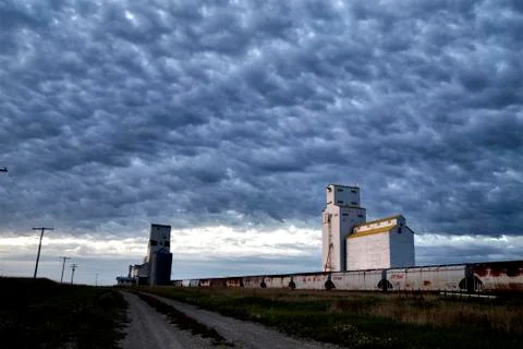 Grain Elevator Saskatchewan 스톡 사진