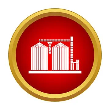 Grain elevator silos storing agricultural crop production 库存插图