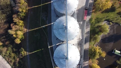 Grain elevators Stock Footage 162982918