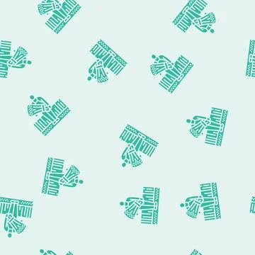 Grain farmer glyph seamless pattern Illustrazione stock