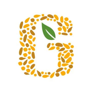 Grain forms letter G Stock Illustration