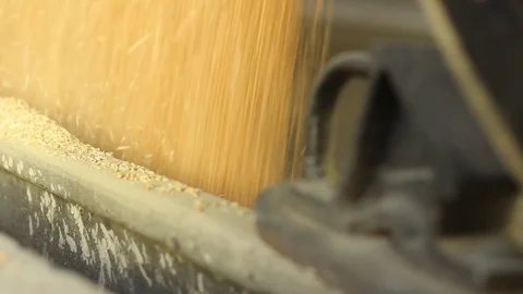 Grain intake to the elevator from a freight car on the railway, close-up brake s Vidéo 116270203